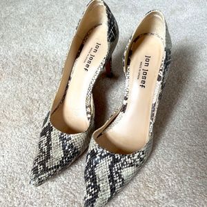 Snakeskin leather heels